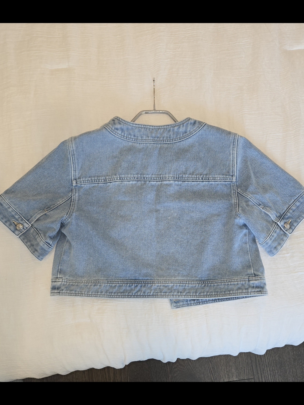 Veronica Beard Elias Short Sleeve Cropped Denim Jacket – Size S/P - Picture 4 of 5